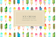Watercolor ice cream clipart, a Texture Illustration by AS Studio (Thumbnail 3 of 6)