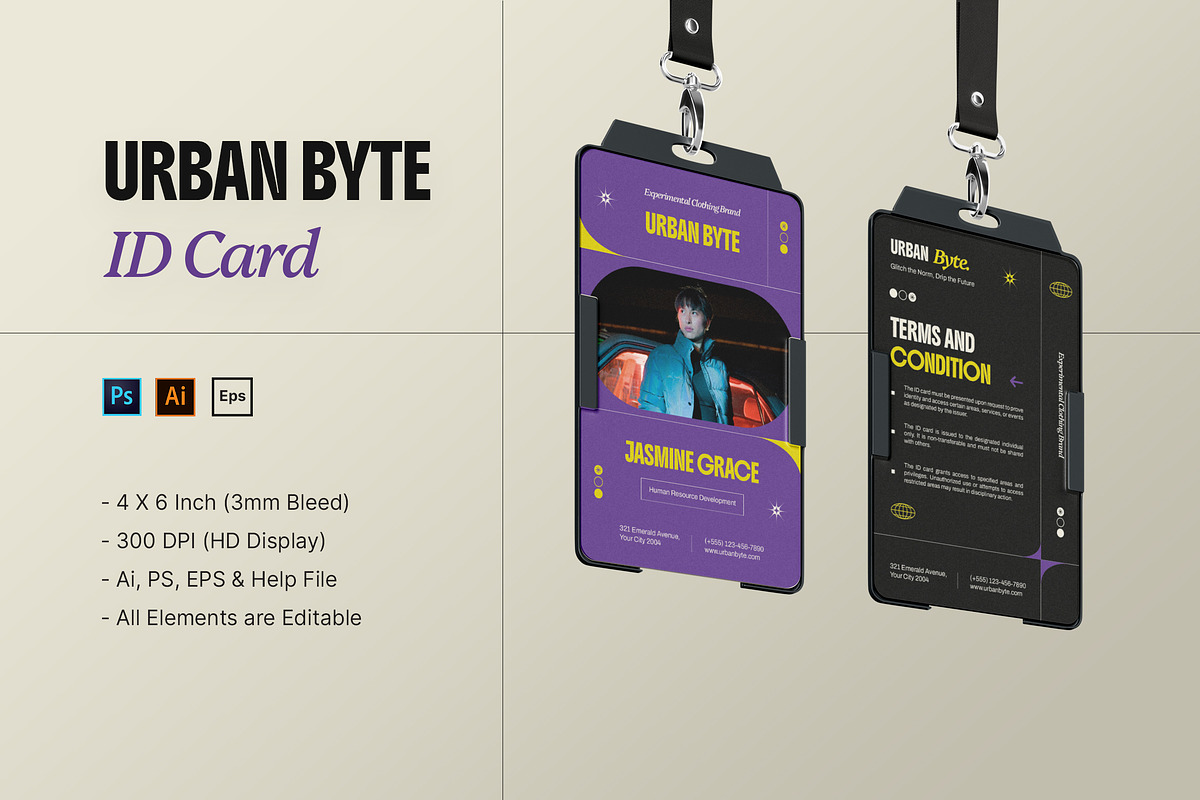 Urban Byte - ID Card, a Print Template by StreaksideStd (Photo 3 of 3)