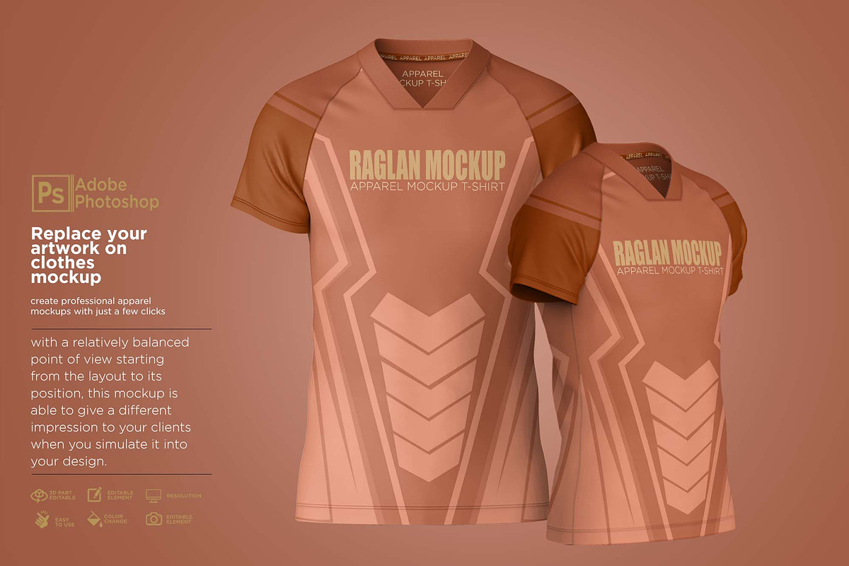 T-Shirt Neck VU Raglan L Mockup, a Shirt Mockup by Nanggroe Scripting (Photo 4 of 9)