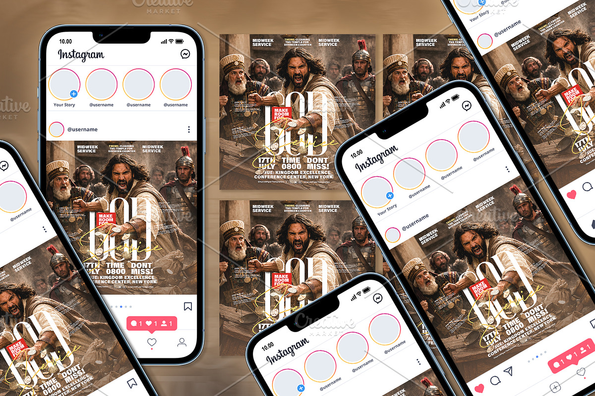 Make Room for God Church Flyer PSD, a Social Media Template by church flyer templates (Photo 11 of 12)