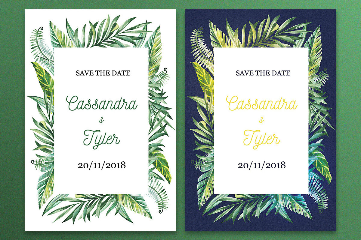 Tropical Day and Night Wedding Suite, an Invitation Template by HannaSymo (Photo 6 of 11)