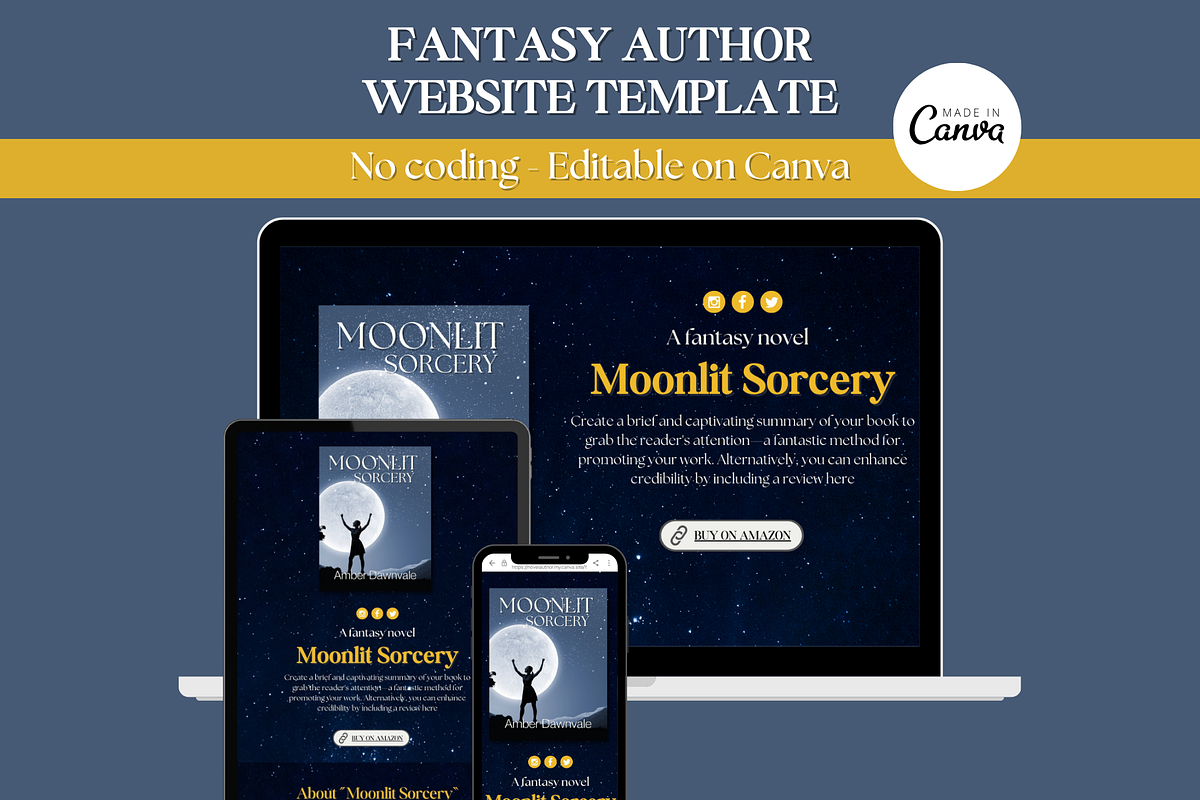 Fantasy Author Website Template, a Landing Page Template by Mindful Digital Co. (Photo 1 of 7)