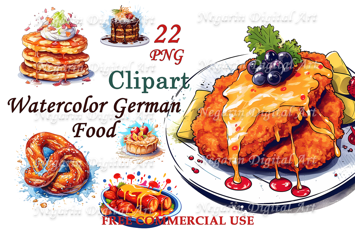 Watercolor German Food Clipart, an Object Graphic by Negarin Digital Art (Photo 1 of 9)