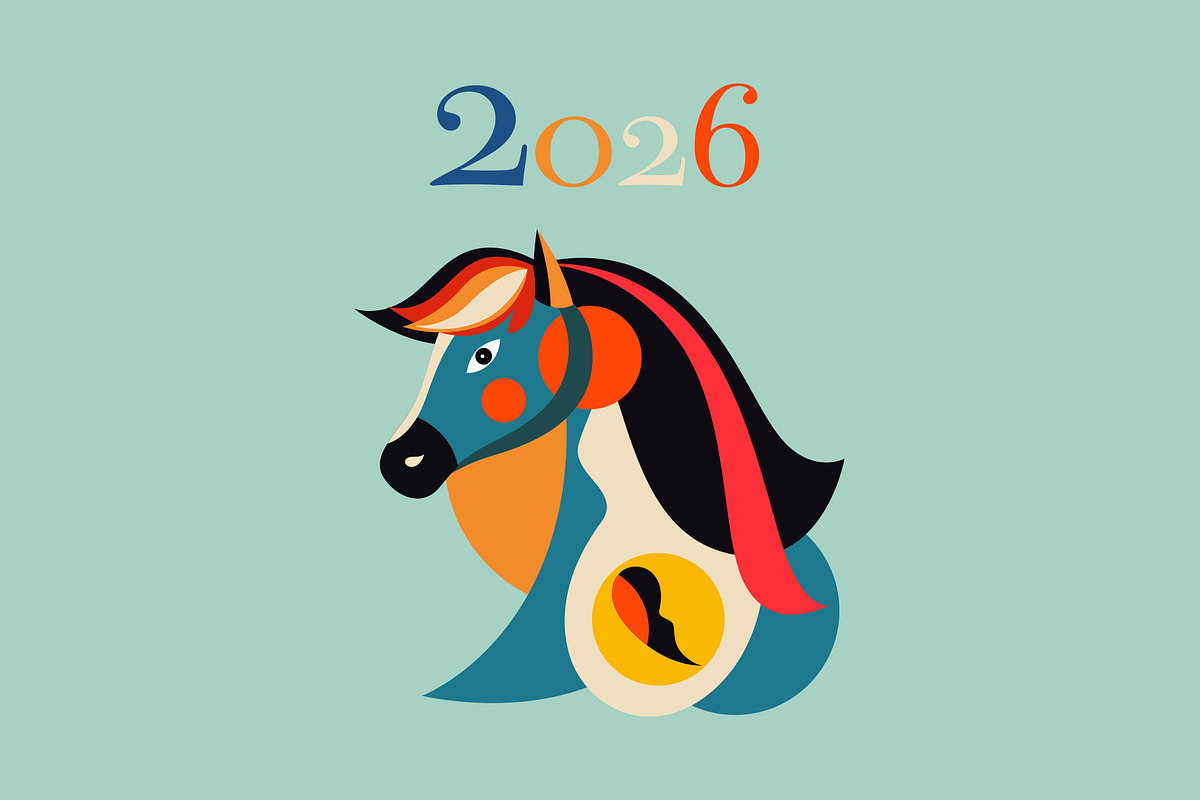 2026 Year of the horse., an Animal Illustration by MoleskoStudio (Photo 11 of 13)