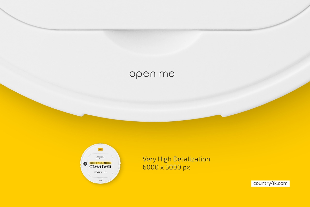 Robot Vacuum Cleaner Mockup Set, a Household Mockup by Country4k (Photo 3 of 4)