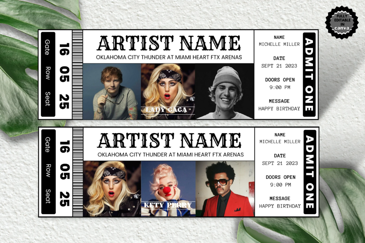 Editable Concert Ticket Template, an Invitation Template by YasdeyDesigns (Photo 1 of 9)
