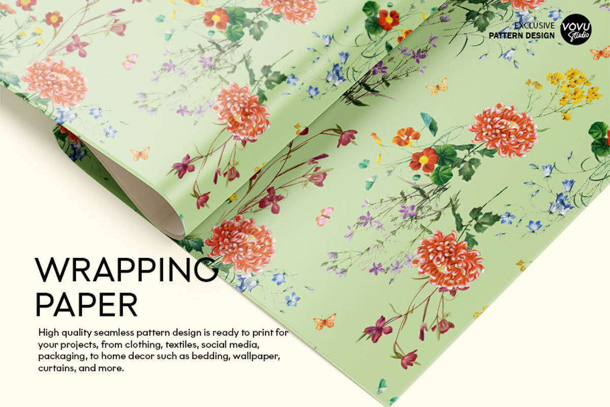Wild floral Seamless Pattern Design, a Pattern Graphic by VOVU Studio (Photo 10 of 12)