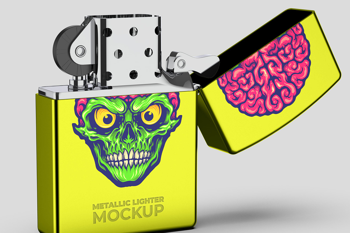 Metallic Lighter Mockup - 8 views, a Merchandise Mockup by Illusiongraphic (Photo 16 of 21)