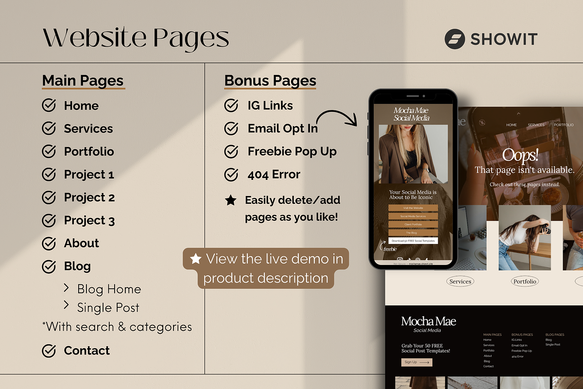 Showit Website Social Media Manager, a Squarespace Template by Warmsoulgallery (Photo 8 of 10)