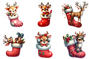 Christmas Reindeer on Stocking, an Illustration by DreamArtGraphic (Thumbnail 3 of 4)