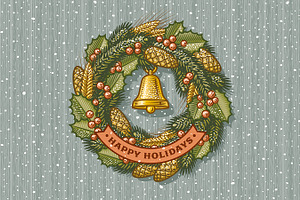Retro Christmas Wreath