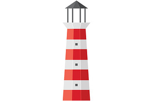 Paper origami lighthouse tower, an Object Illustration by SiberianArt