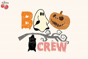 Boo Crew Ghost Bat Sublimation PNG