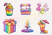 Colorful Pool Party Clipart, an Illustration by CreationArt (Thumbnail 2 of 5)