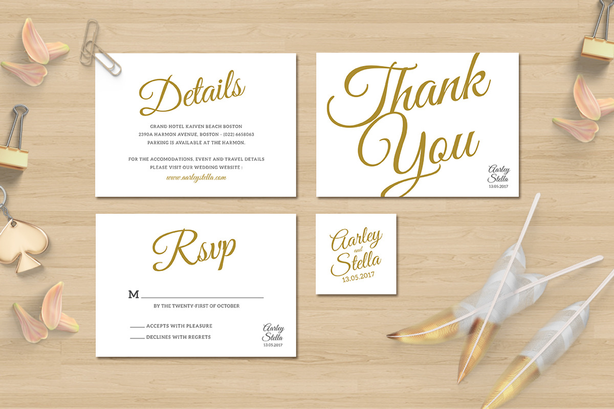 Simple Wedding Invitation Set, a Card Template by Aarley Kaiven (Photo 4 of 5)