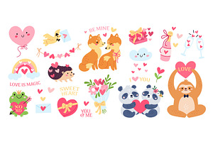 Love and romantic elements. Cartoon, an Animal Illustration by YummyBuum