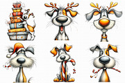 Funny Christmas Dog Clipart, an Illustration by Libby Wishes (Thumbnail 6 of 7)