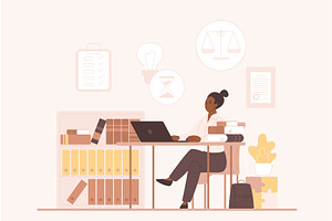 Legal advices notary assistance, a Person Illustration by Lemberg Vector