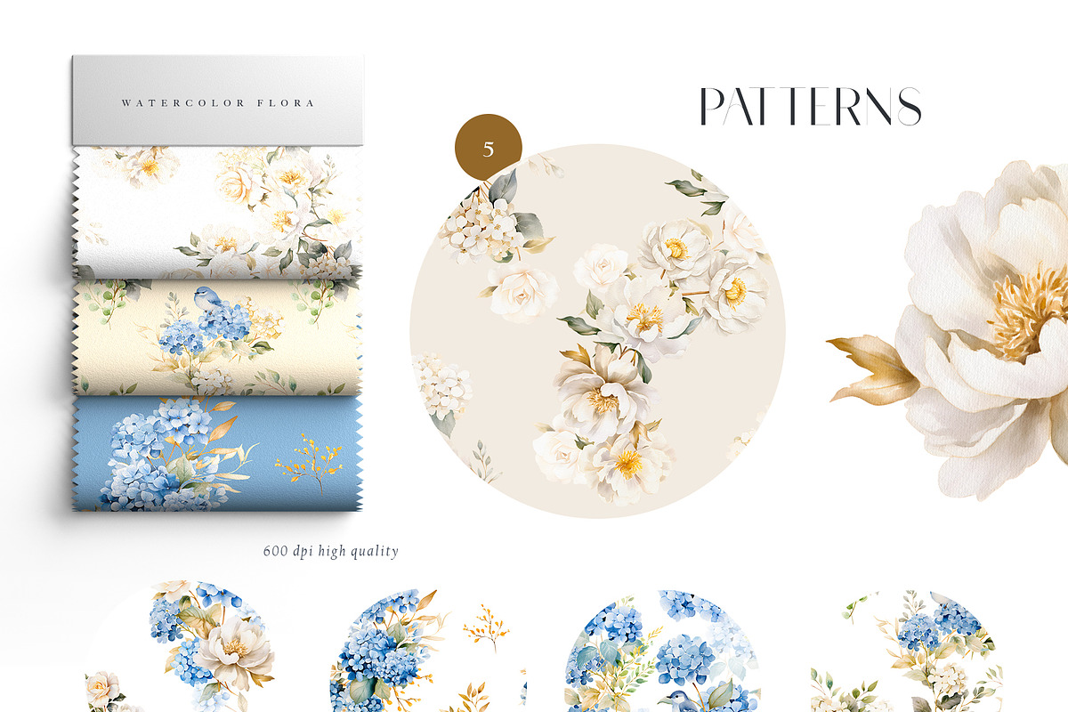 Watercolor blue hydrangea clipart, a Seasonal Illustration by MariGraphic boutique (Photo 6 of 8)