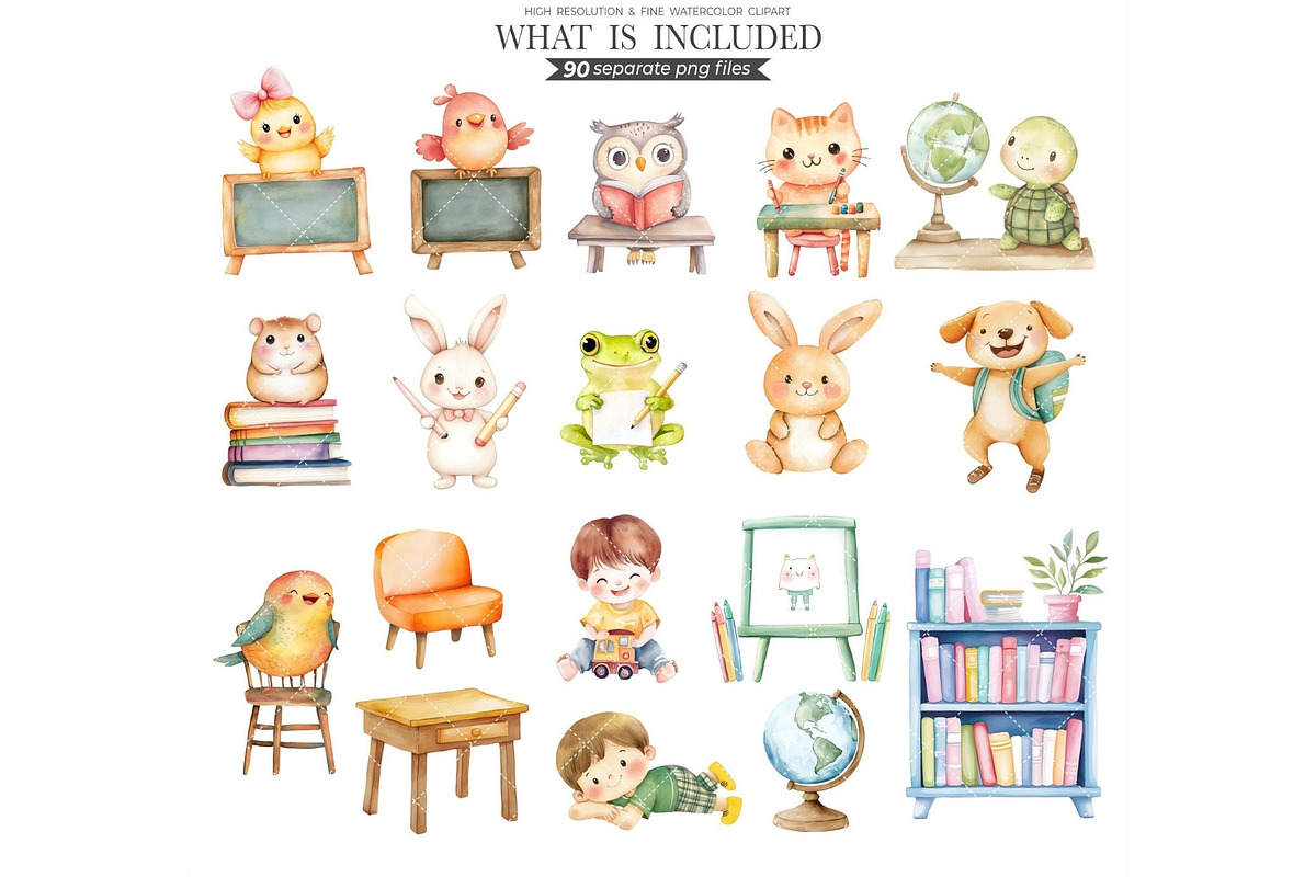 Youthful Friends Watercolor PNG, an Illustration by CharmClipart (Photo 4 of 8)