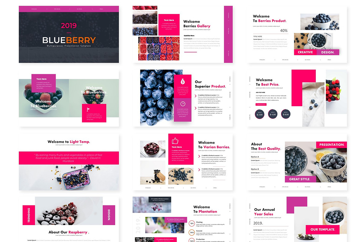 Blueberry - Google Slides Template, a Presentation Template by AQR Studio