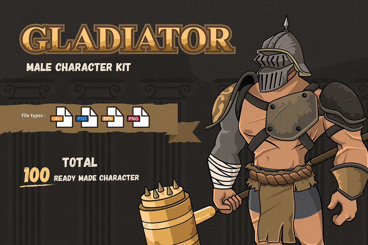 Male Gladiator Character KIT, an Illustration by Diditpranata (Photo 1 of 9)