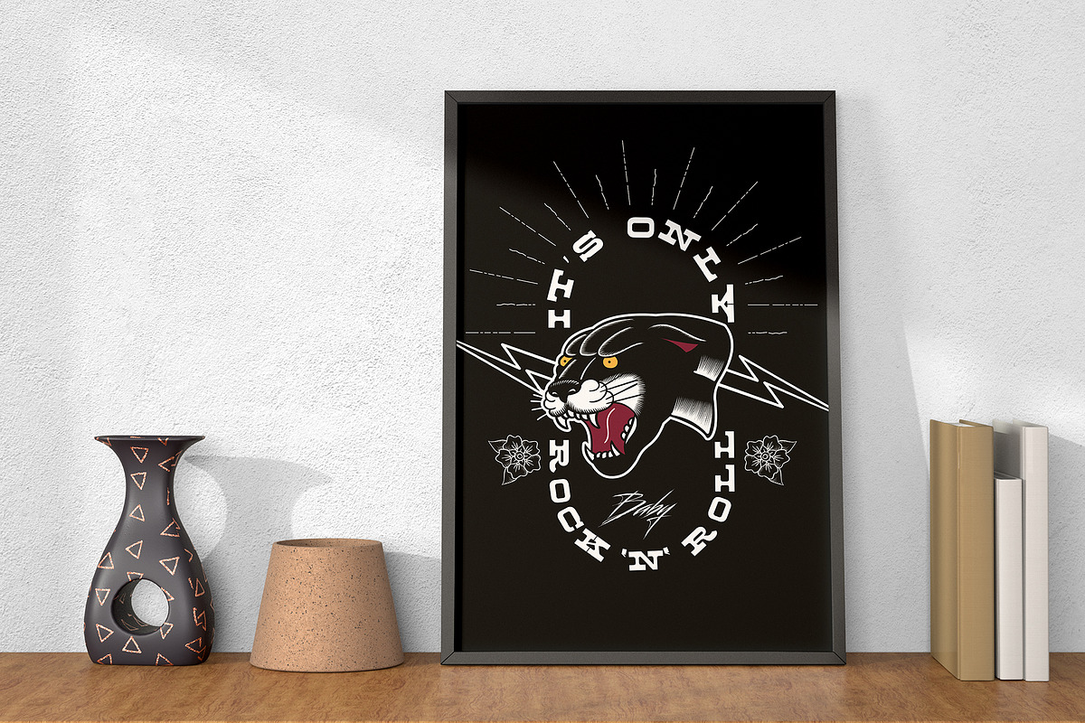 Black panther old School design, an Education Illustration by Goularte Design (Photo 3 of 3)
