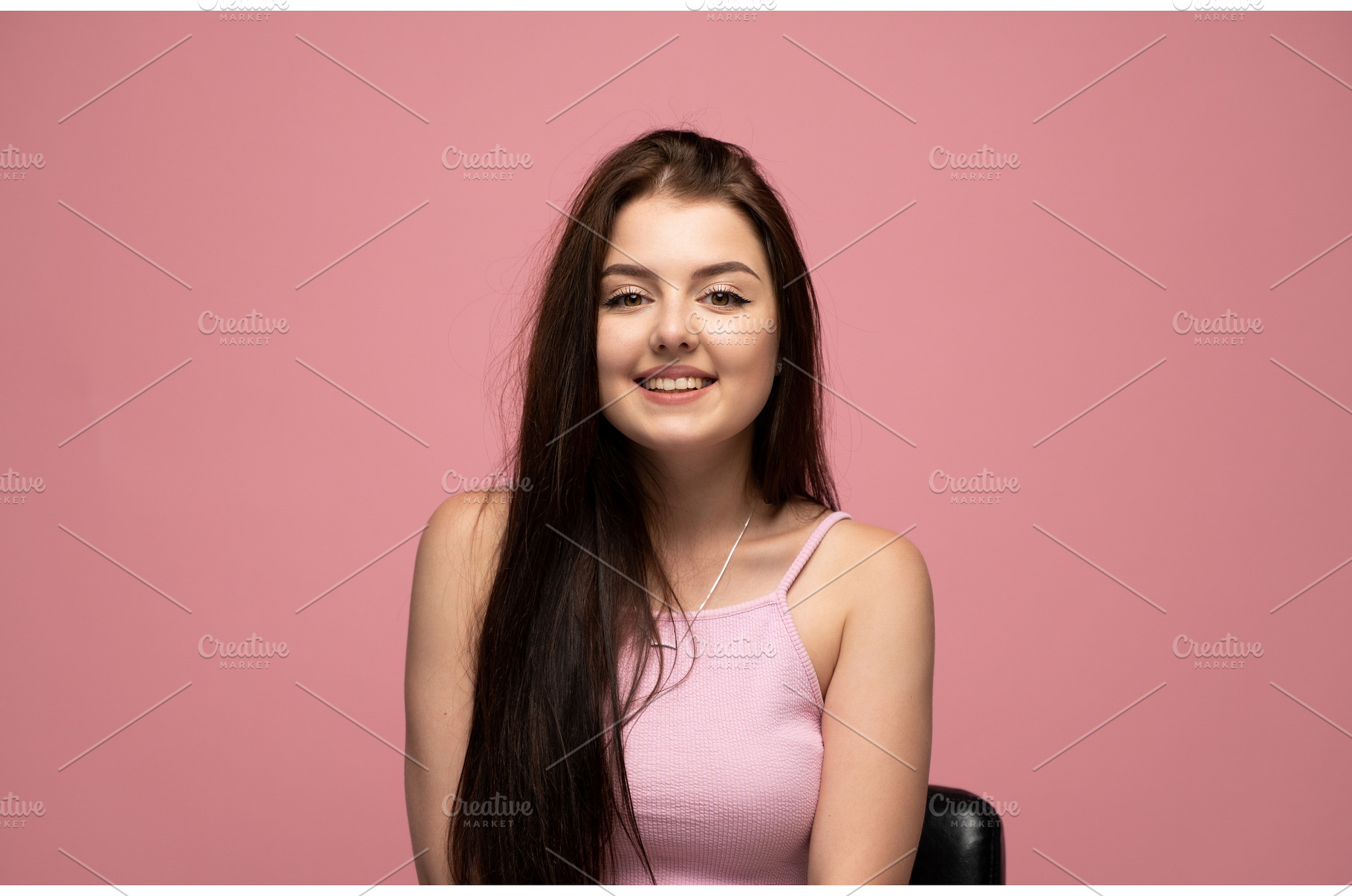 Young woman with long brown hair, a Person Photo by volodymyrshtun13795