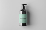 Black Bottles Cosmetic Mockup, a Cups & Container Mockup by Yogurt86 (Thumbnail 9 of 10)