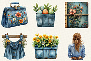Vintage Denim Spring Clipart, a Work Illustration by OK Design (Thumbnail 5 of 5)