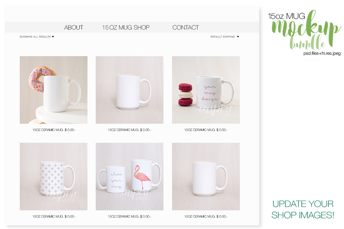 15oz Ceramic Mug Mockups Bundle II, a Product Mockup by Inspire Mockups (Photo 3 of 6)