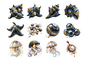 Dark Siren Gothic Mermaid Bundle, a Decorative Illustration by InkyQueenArt (Thumbnail 4 of 9)