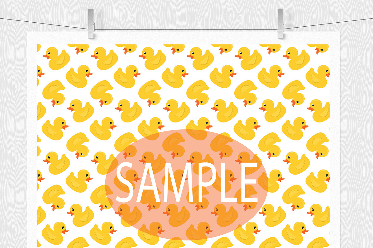 Rubber Duck Digital Scrapbook Paper, a Pattern Graphic by Leska's Digitals (Photo 2 of 4)