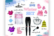 Winter fashion set, an Illustration by A.Lila (Thumbnail 3 of 4)