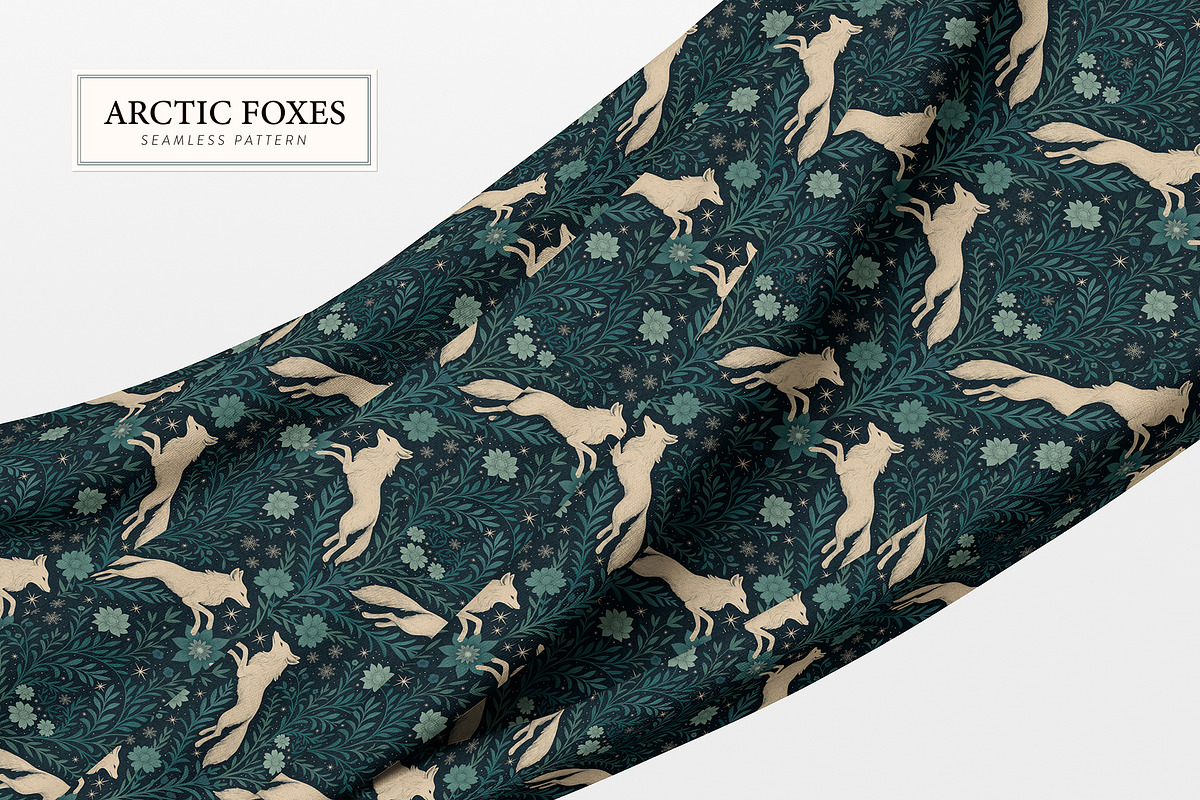 Arctic Foxes Seamless Pattern, a Pattern Graphic by Dina Mae (Photo 4 of 15)