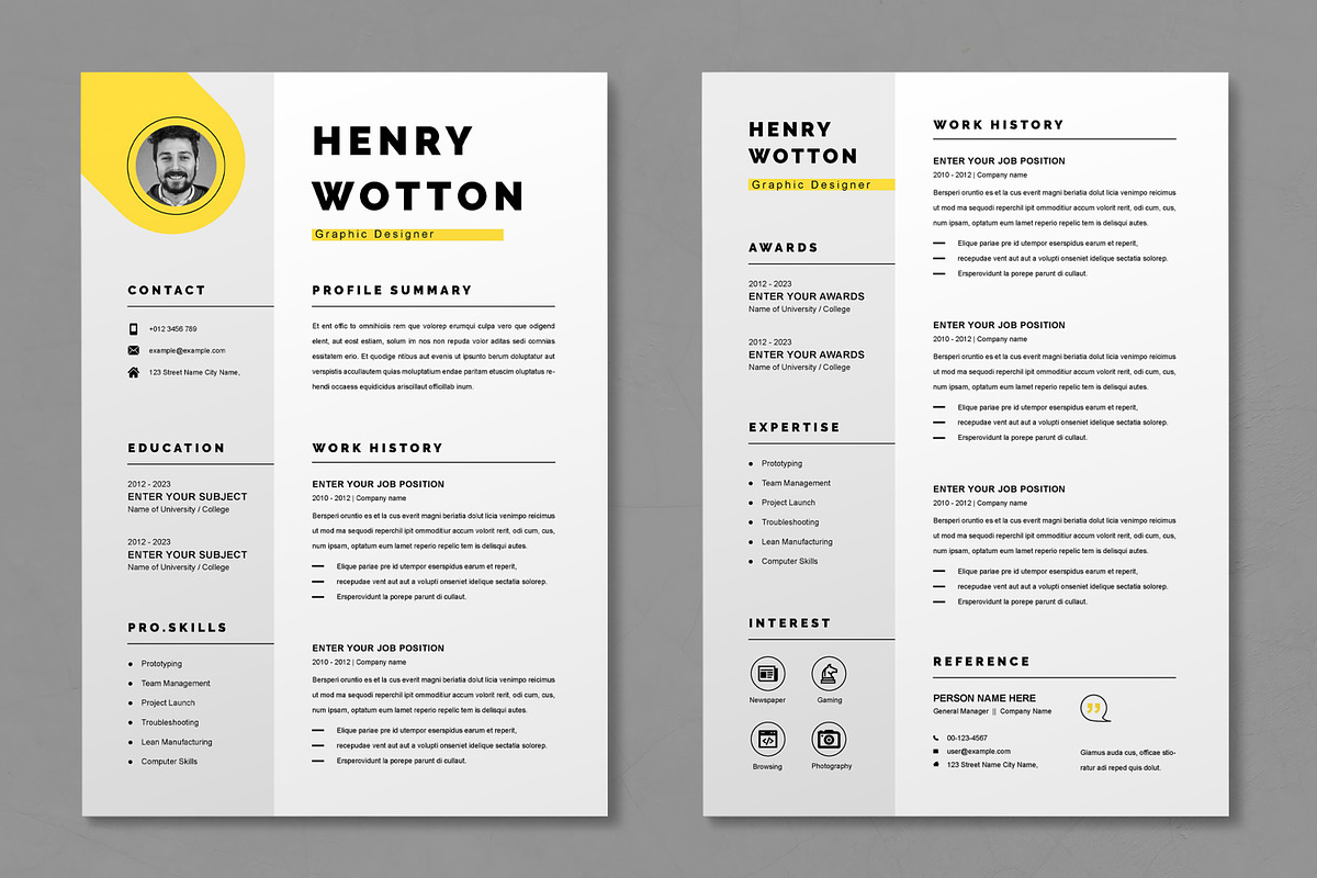 Modern Resume Template, a Resume Template by MightyDesign (Photo 2 of 6)