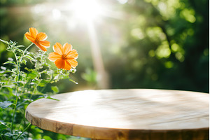 Sunlit orange flowers beside a, a Nature Photo by Lermont51