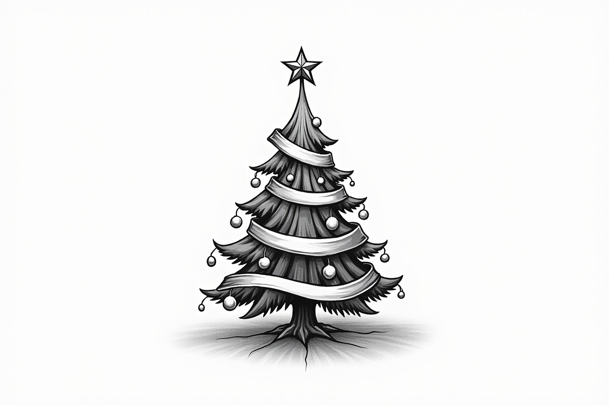 Festive Christmas Tree Silhouette Bu, an Illustration by Artivon (Photo 15 of 21)