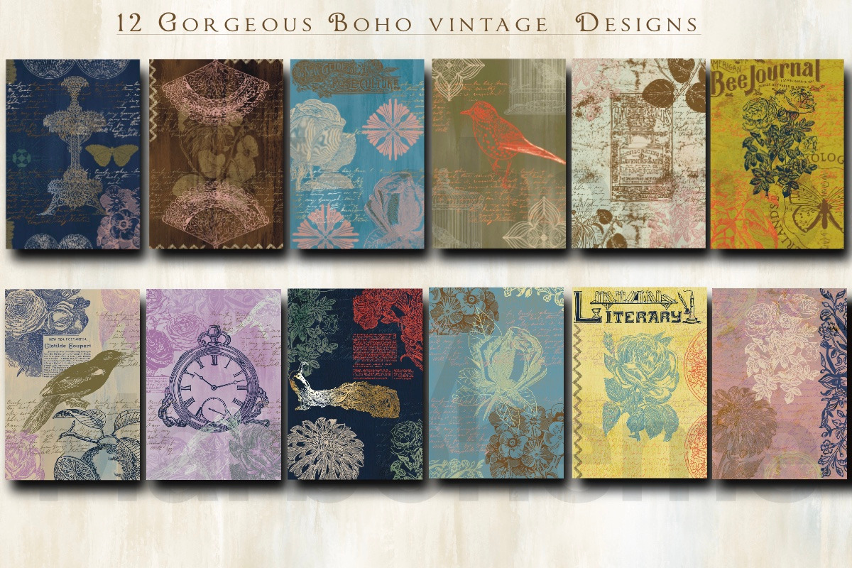 Boho Vintage Ready to Print Posters, an Illustration by Luna Y Mar (Photo 2 of 8)