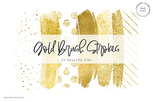 Gold Brush Strokes