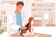 Veterinarian examining dog, an Animal Illustration by Good Studio (Thumbnail 2 of 3)