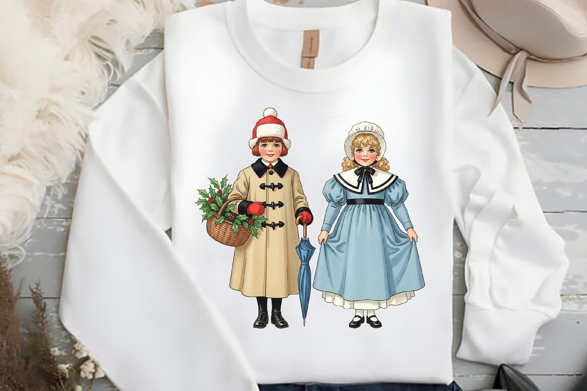 Vintage Christmas Child Png, an Illustration by Black Bird Studio (Photo 2 of 4)