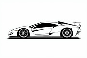 Fast Car Silhouette bundle, an Illustration by Designer_Momina (Thumbnail 6 of 9)