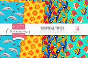 Tropical Twist digital paper pack, a Pattern Graphic by Katy Clemmans (Thumbnail 3 of 5)