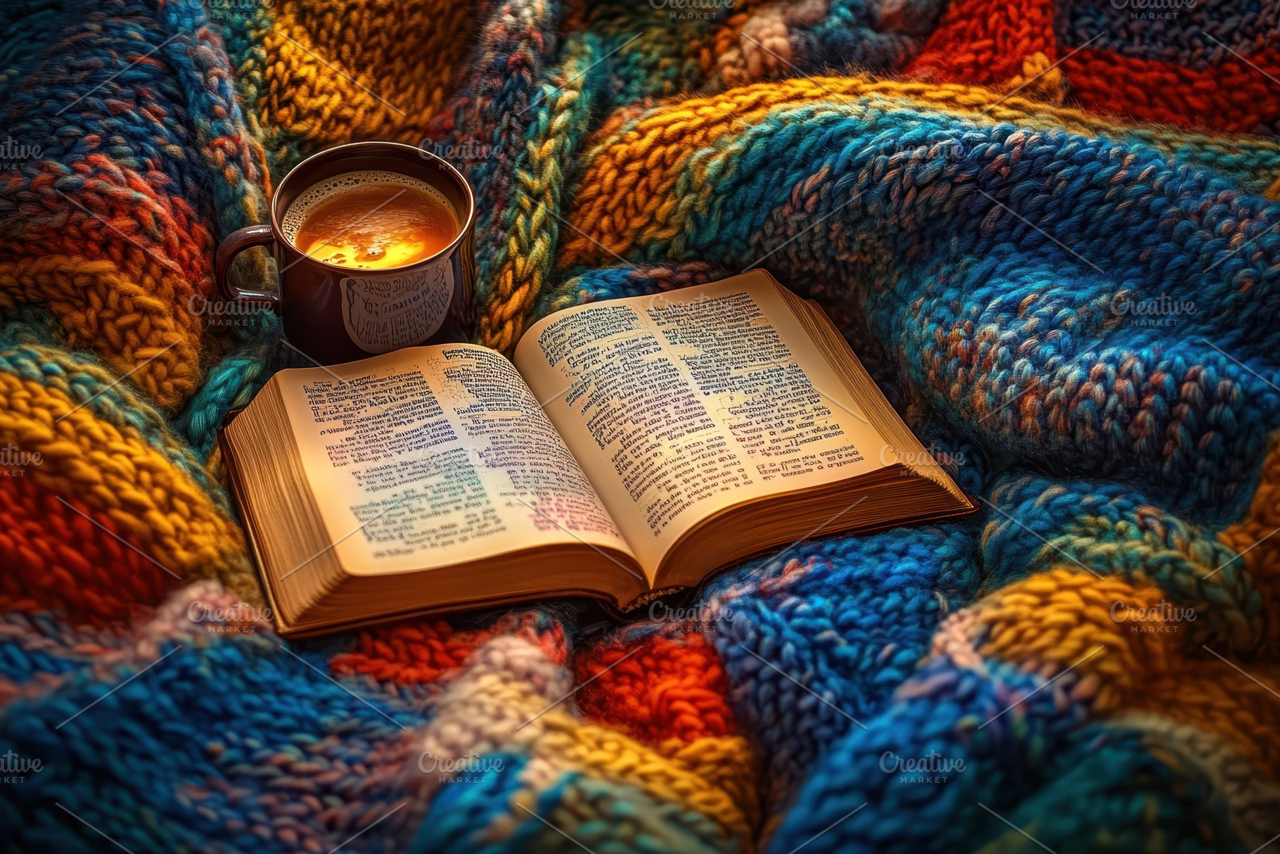 Cozy morning with a warm drink and a, a Photo by Pavel_design