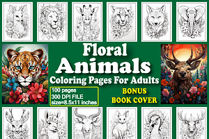 Floral Animals Coloring Pages For Ad, a Stationery Template by Design Station