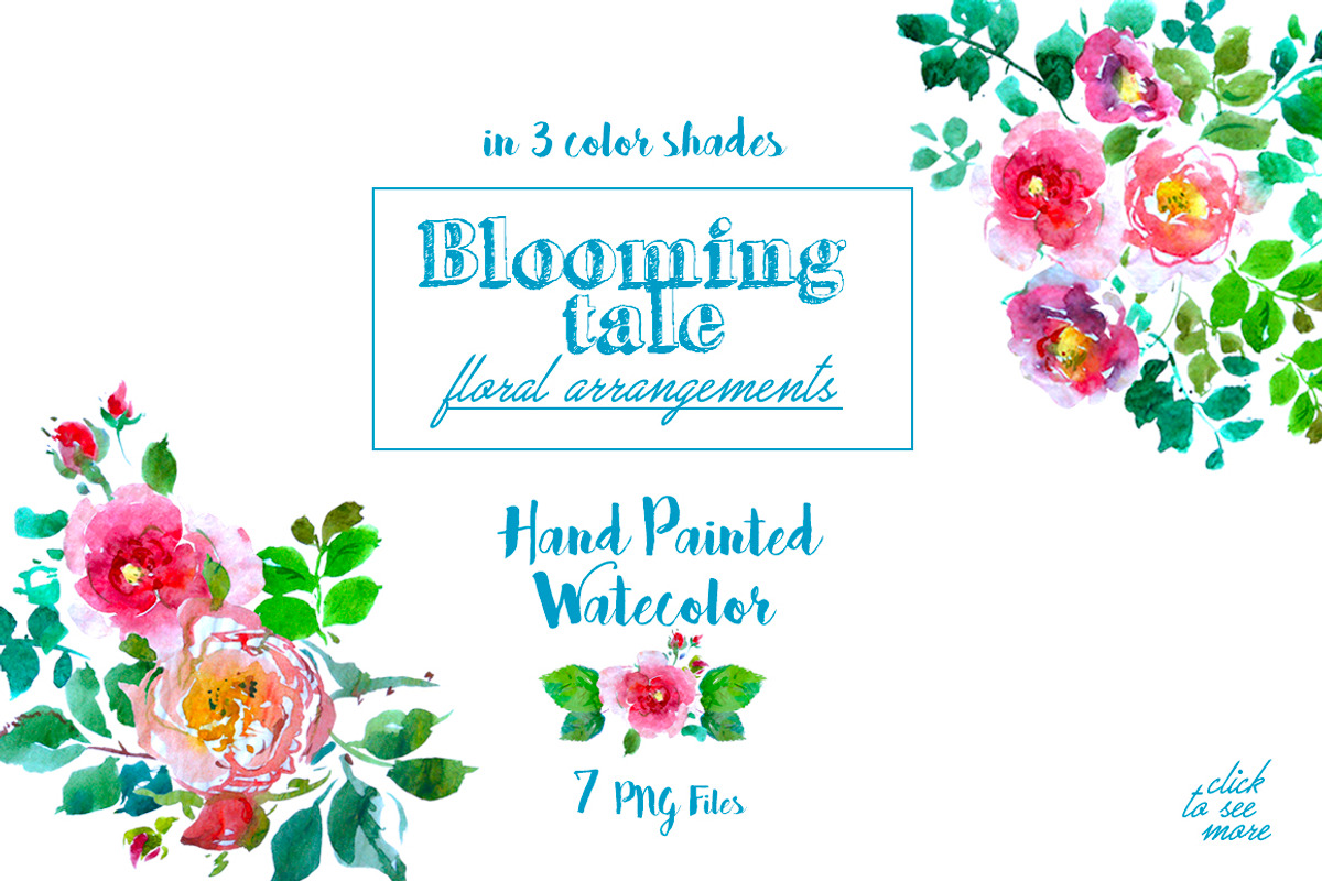 Blooming Tale. Watercolor clipart, an Illustration by Irina Dolgikh (Photo 3 of 8)