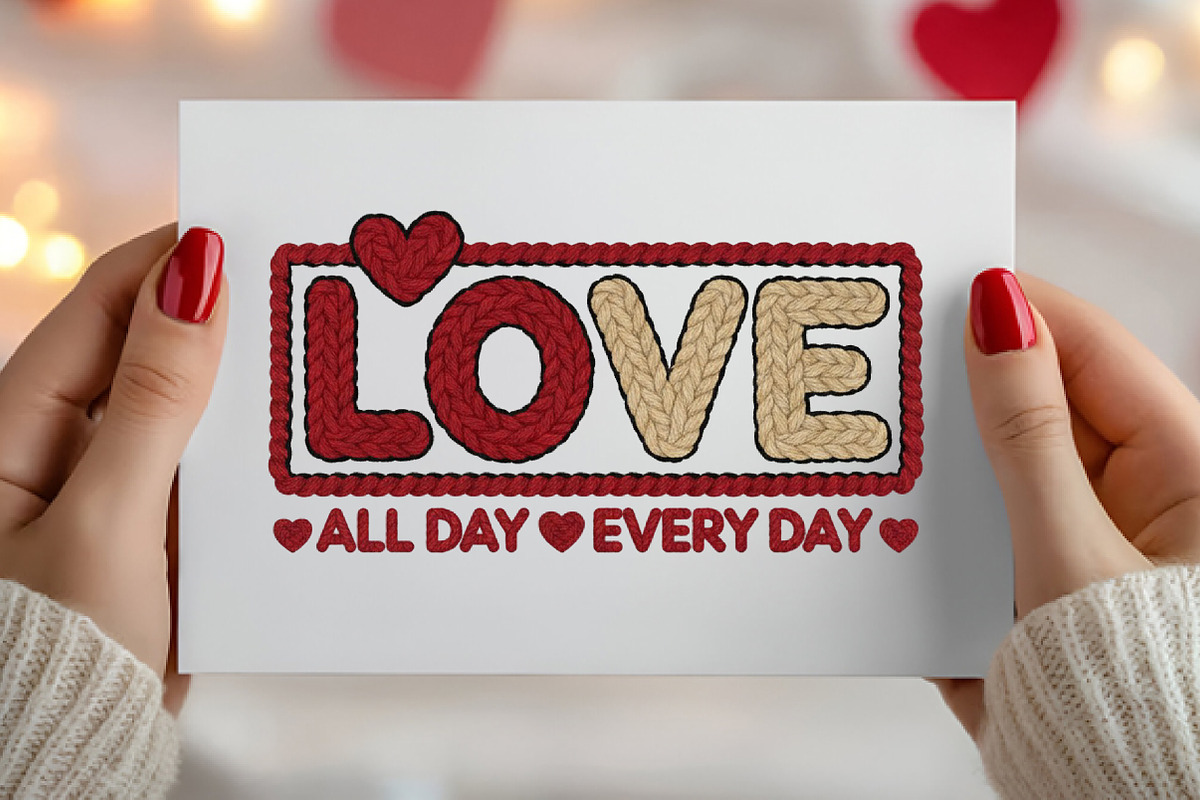Faux Yarn Chunky LOVE Png, Valentine, an Illustration by Canvas Craft (Photo 4 of 7)