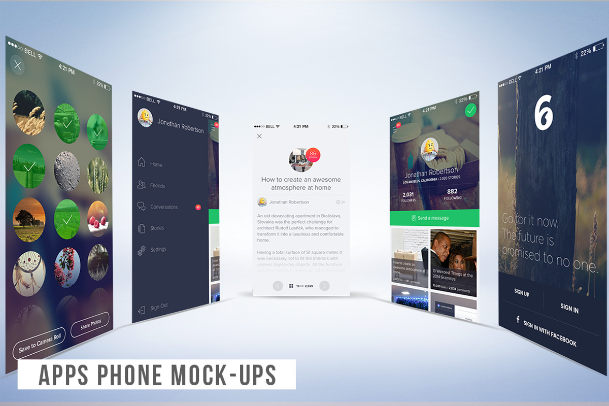 Apps Phone Mock-ups, an iPhone Mockup by Mock-up Store