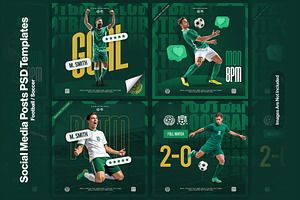 Soccer Social Media Posts PSD Set, a Social Media Template by iHemalaya